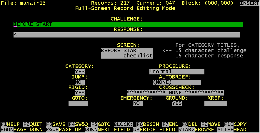 Edit a single line of the checklist.