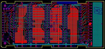 Circuit board for removable memory cartridge.