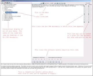 Main editing screen, with annotations